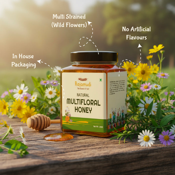 Natural Multi-floral honey - Rajamudi Organics |100% Pure Honey | Natural Sweetener | Rich in antioxidants