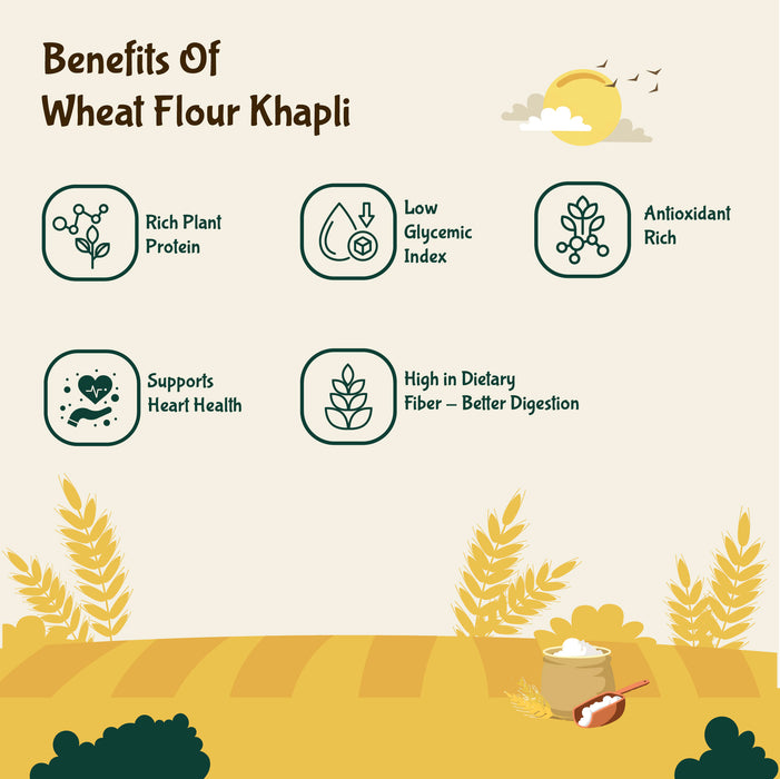 Organic Khapli Wheat Flour | Jave Godhi Hittu | 50% High Fiber | 50% low gluten - Rajamudi Organics