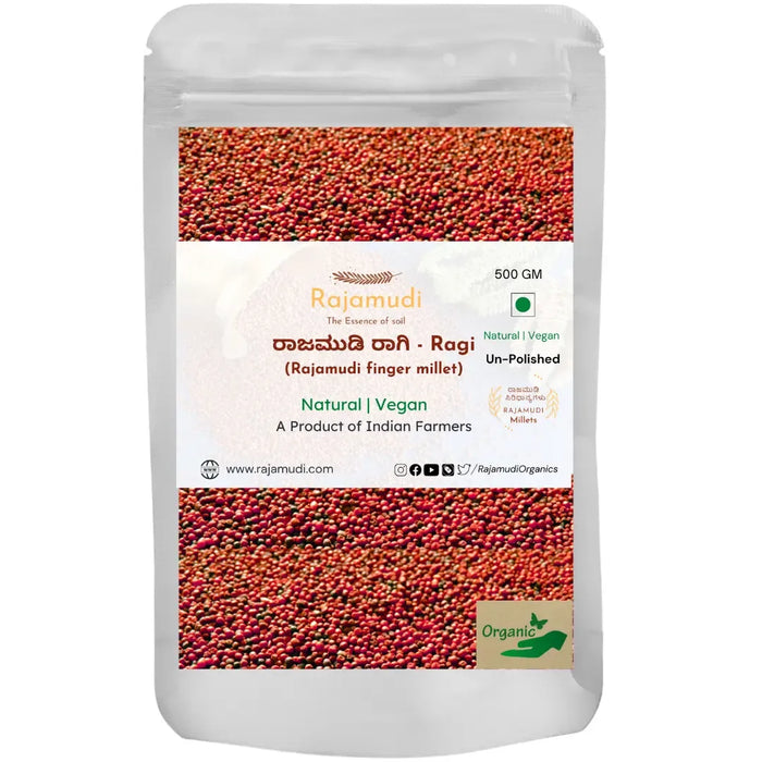 Rajamudi Finger Millet Whole Grain- Ragi  Unpolished | Rajamudi Organics