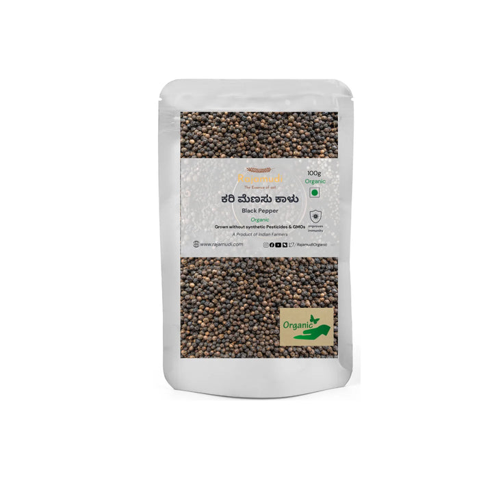 Organic Black Pepper - Kali Mirch  | Naturally Processed, Farm Picked  - Rajamudi Organics